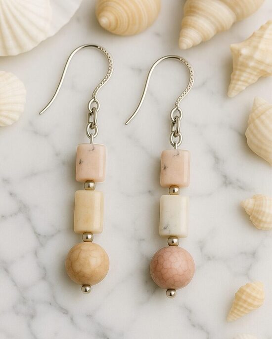 Dabīgo akmeņu auskari "Dabas pērles"